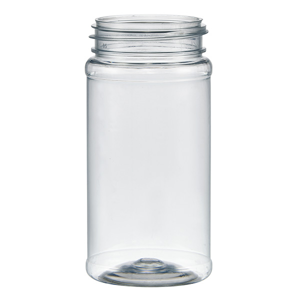 500ml Clear Cylindrical Round PET Plastic Spice Storage Jars with